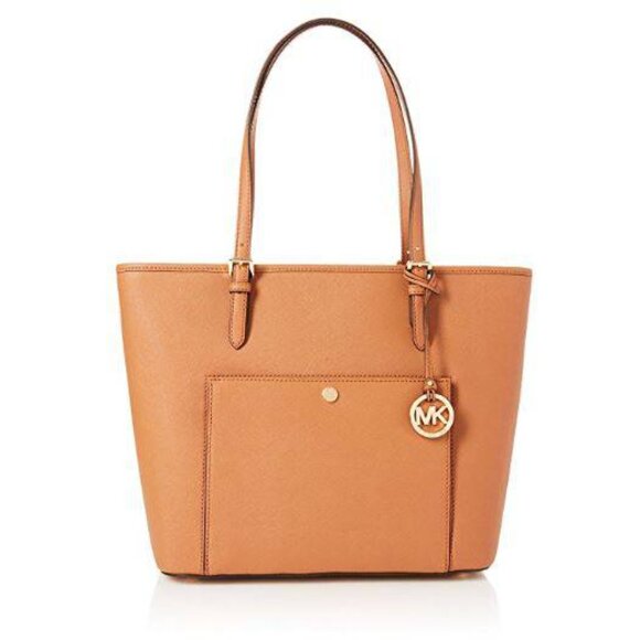 Michael Kors Women's Jet Set Large Travel Saffiano Leather Tote, Acorn - Picture 1 of 3